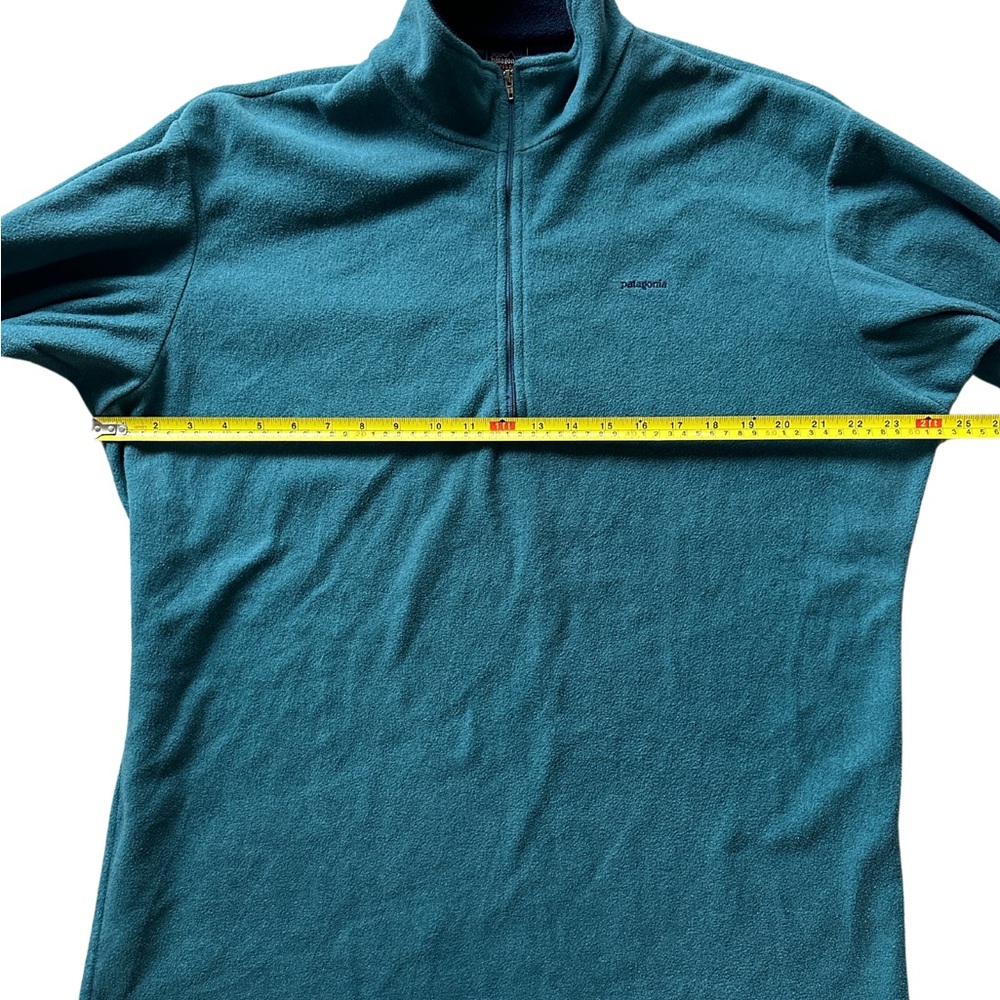 Vintage Patagonia Sweater XL Teal Capilene Fleece Quarter Zip USA 1/4 Pullover - Picture 2 of 9